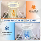LED Ceiling Fan with Light: 16" Modern Low