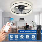LED Ceiling Fan with Light: 16" Modern Low