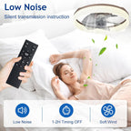 LED Ceiling Fan with Light: 16" Modern Low
