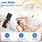 LED Ceiling Fan with Light: 16" Modern Low