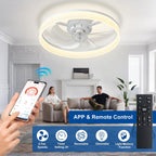 LED Ceiling Fan with Light: 16" Modern Low