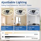 LED Ceiling Fan with Light: 16" Modern Low
