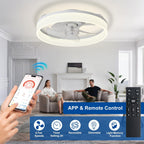 LED Ceiling Fan with Light: 16" Modern Low