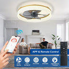 LED Ceiling Fan with Light: 16" Modern Low