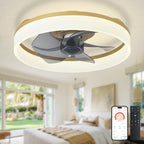 LED Ceiling Fan with Light: 16" Modern Low