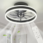 LED Ceiling Fans with Lights Remote Reversible Bladeless