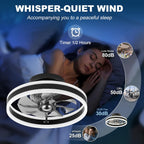 LED Ceiling Fans with Lights Remote Reversible Bladeless