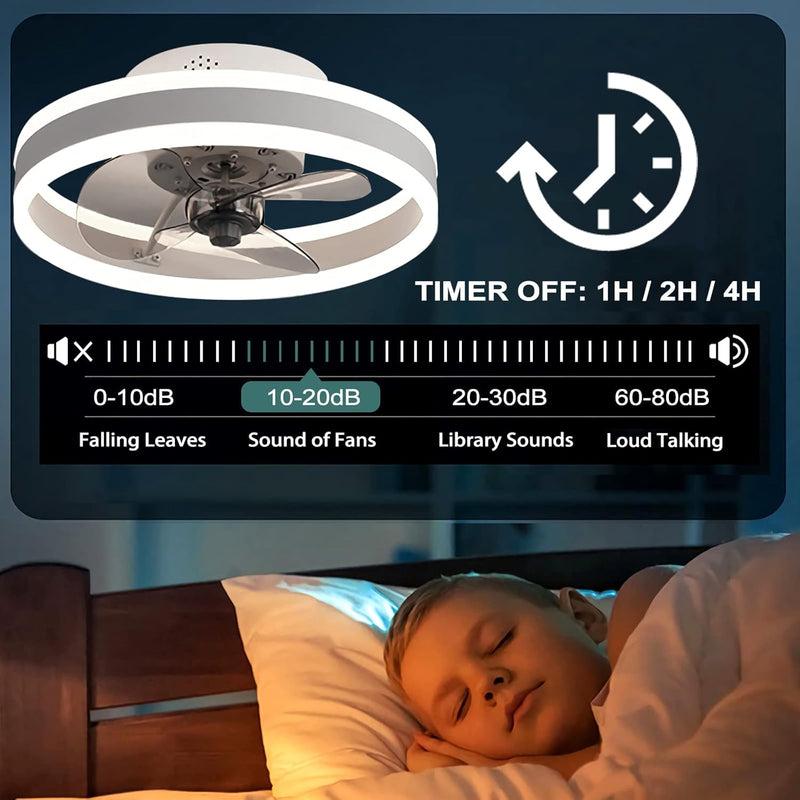LED Ceiling Fans with Lights Reversible Remote 6