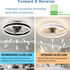 LED Ceiling Fans with Lights Reversible Remote 6