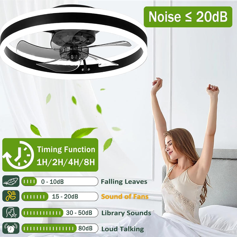 LED Ceiling Fans with Lights Reversible Remote 6
