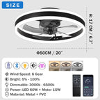 LED Ceiling Fans with Lights Reversible Remote 6