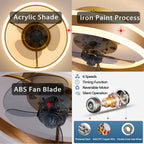 LED Ceiling Fans with Lights Reversible Remote 6
