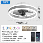 LED Ceiling Fans with Lights Reversible Remote 6