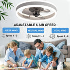 LED Ceiling Fans with Lights Reversible Remote 6