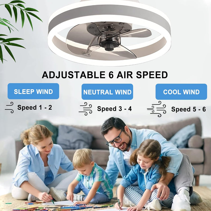 LED Ceiling Fans with Lights Reversible Remote 6