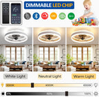LED Ceiling Fans with Lights Reversible Remote 6