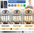 LED Ceiling Fans with Lights Reversible Remote 6