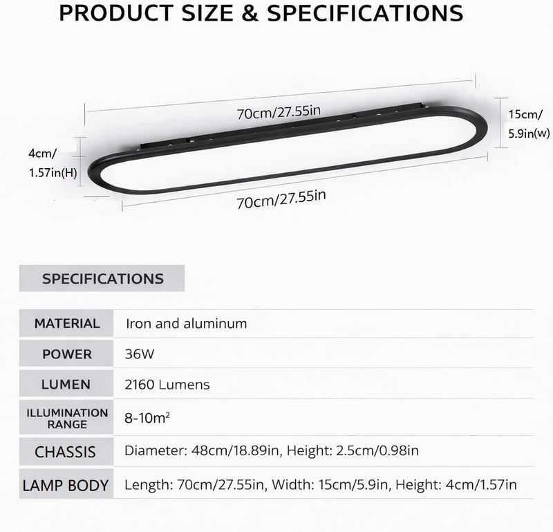 LED Ceiling Light 100CM Ultra-Slim Dimmable Linear Lamp