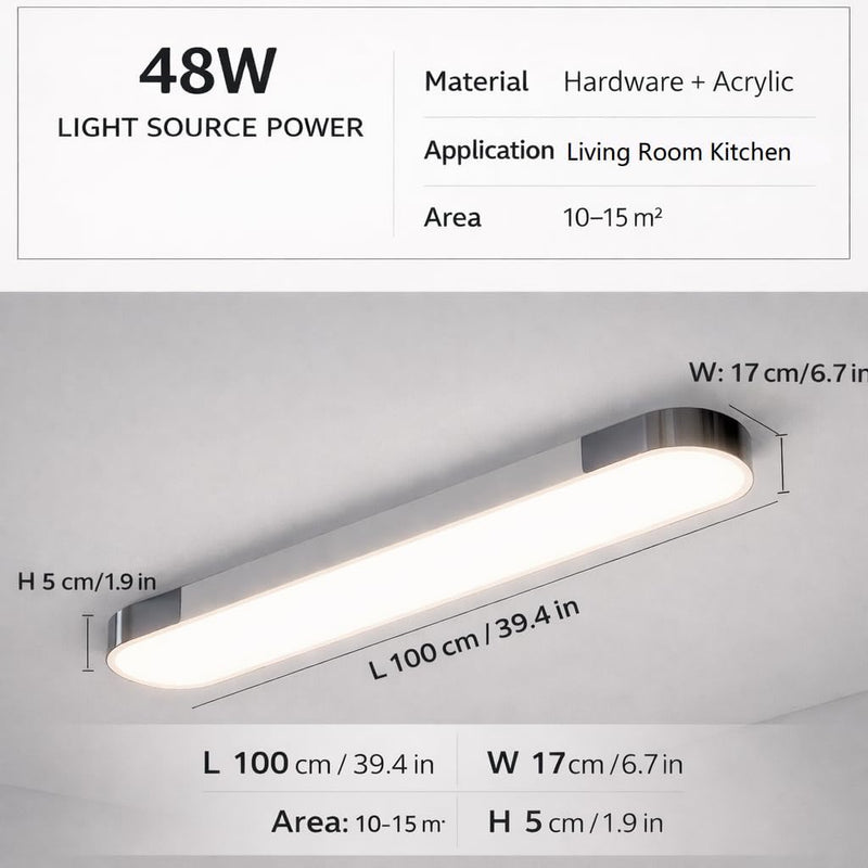 LED Ceiling Light 100CM Ultra-Slim Dimmable Linear Lamp