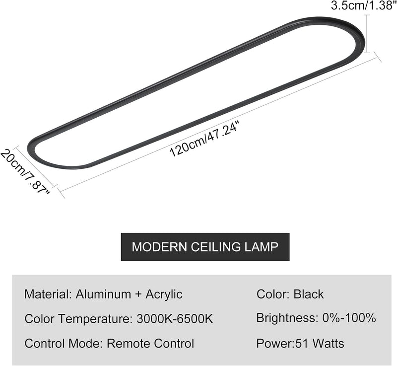 LED Ceiling Light 100CM Ultra-Slim Dimmable Linear Lamp