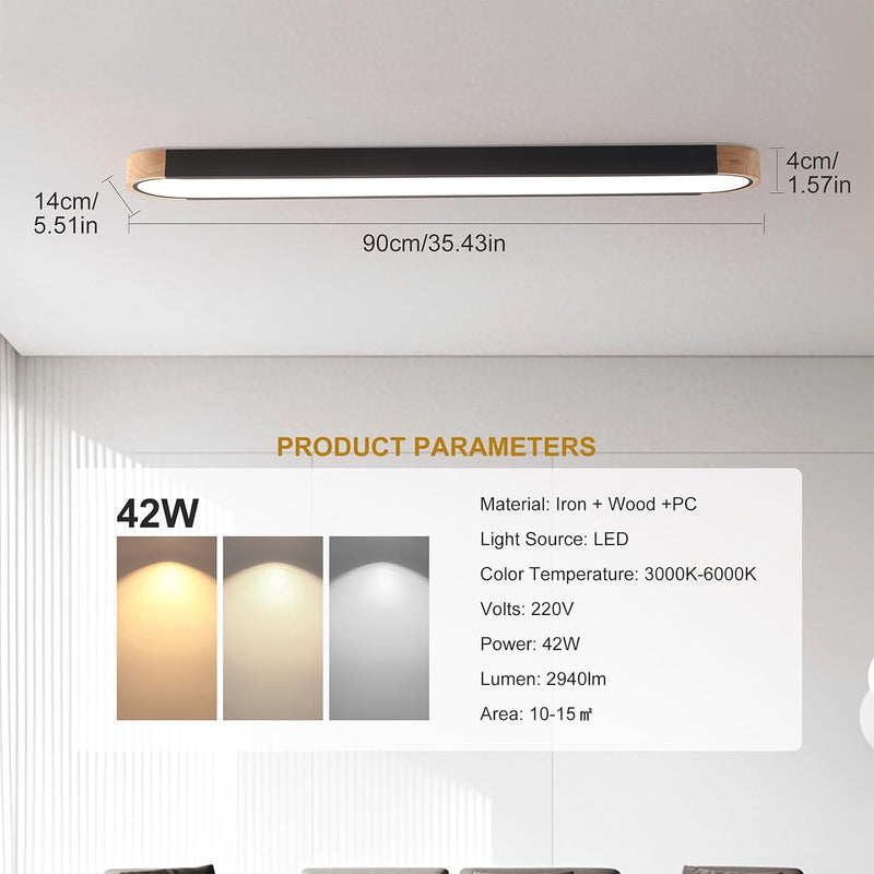 LED Ceiling Light 100CM Ultra-Slim Dimmable Linear Lamp