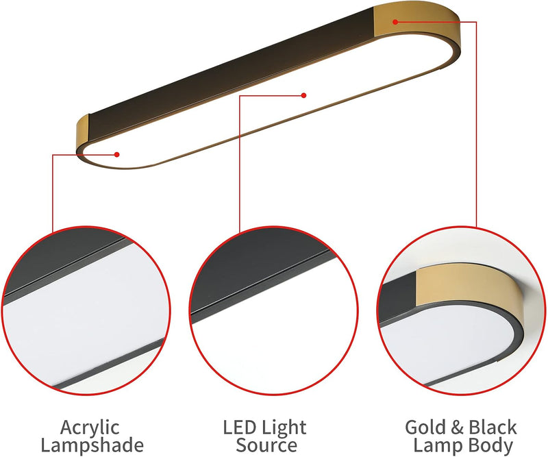 LED Ceiling Light 100CM Ultra-Slim Dimmable Linear Lamp