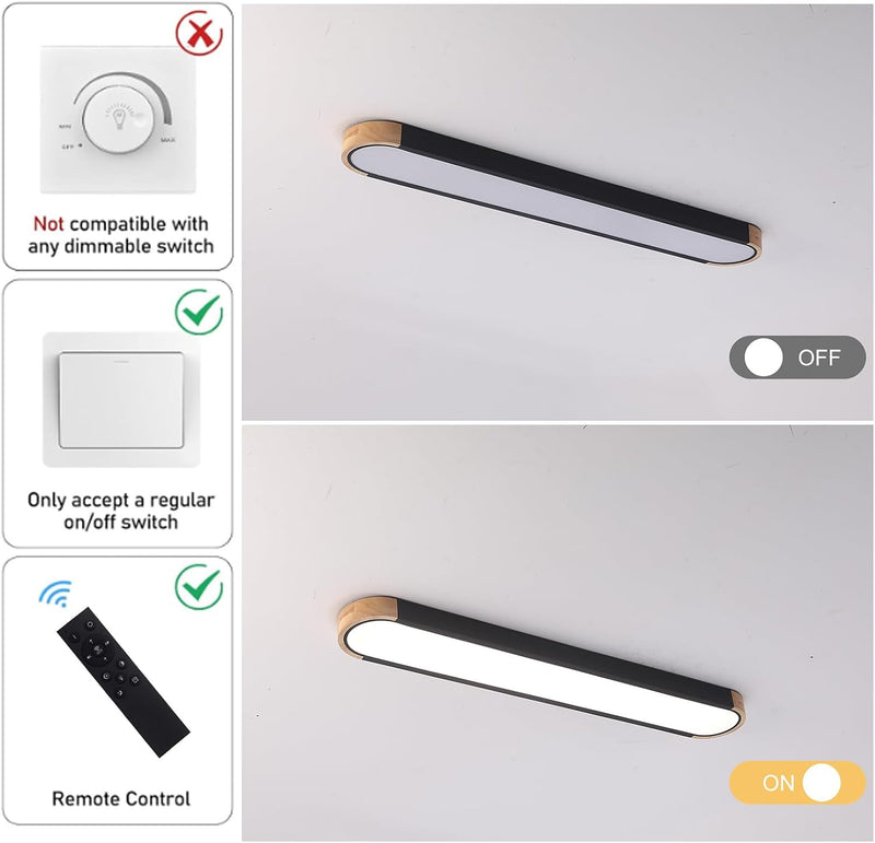 LED Ceiling Light 100CM Ultra-Slim Dimmable Linear Lamp