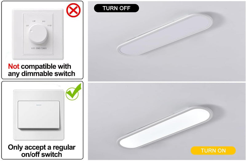 LED Ceiling Light 100CM Ultra-Slim Dimmable Linear Lamp
