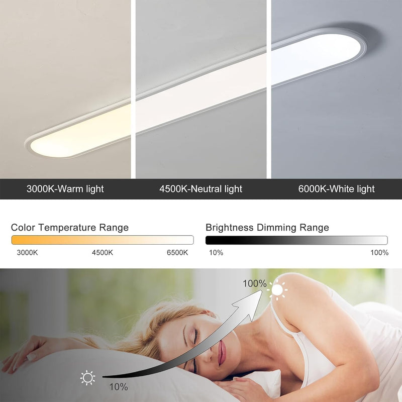 LED Ceiling Light 100CM Ultra-Slim Dimmable Linear Lamp