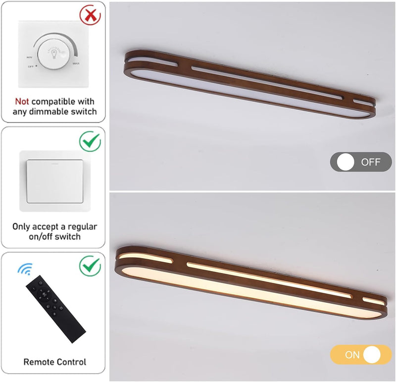 LED Ceiling Light 100CM Ultra-Slim Dimmable Linear Lamp