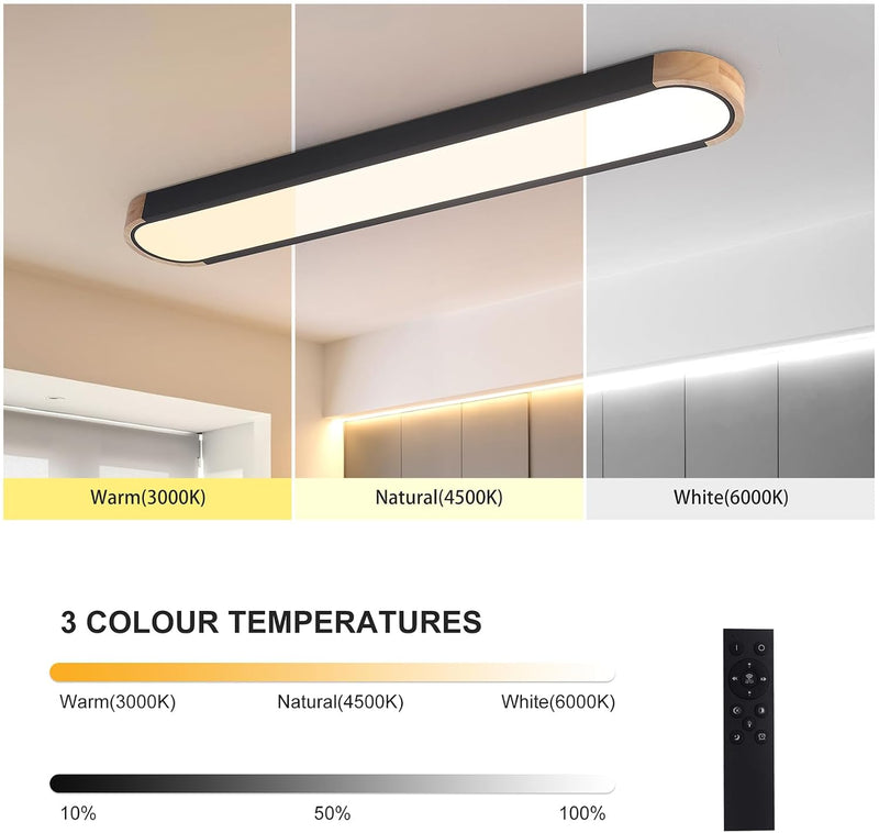 LED Ceiling Light 100CM Ultra-Slim Dimmable Linear Lamp