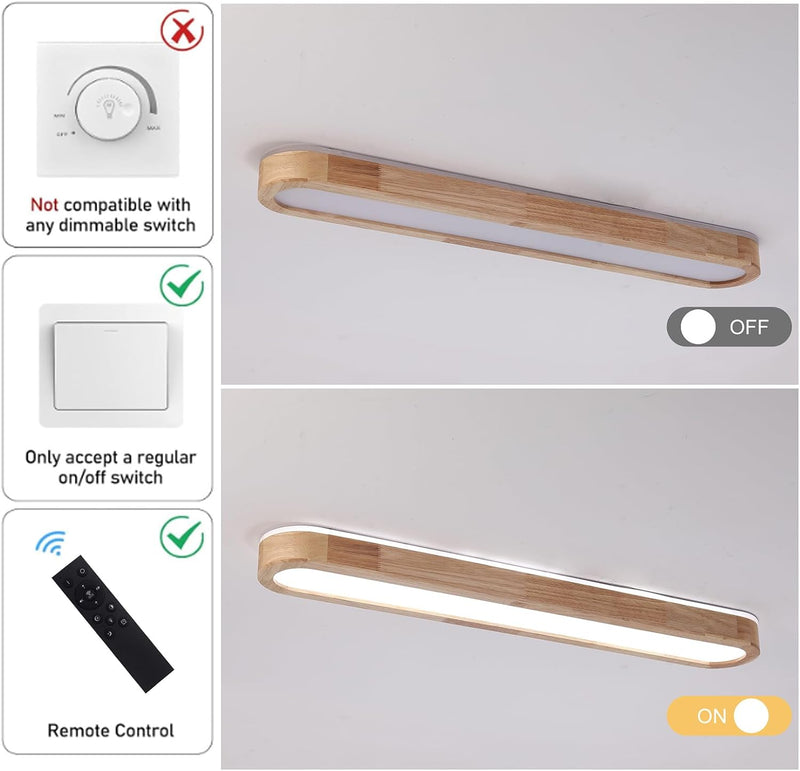 LED Ceiling Light 100CM Ultra-Slim Dimmable Linear Lamp