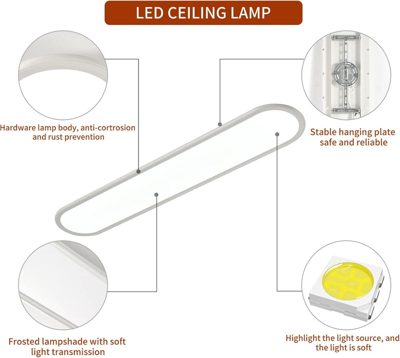 LED Ceiling Light 100CM Ultra-Slim Dimmable Linear Lamp