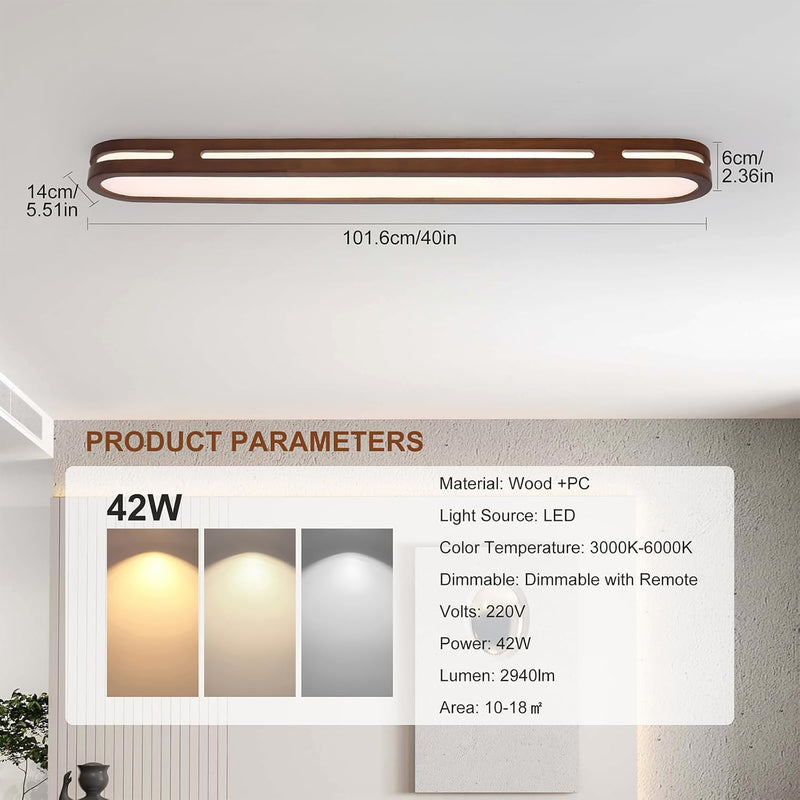 LED Ceiling Light 100CM Ultra-Slim Dimmable Linear Lamp