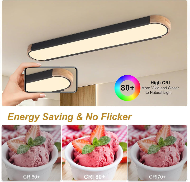 LED Ceiling Light 100CM Ultra-Slim Dimmable Linear Lamp