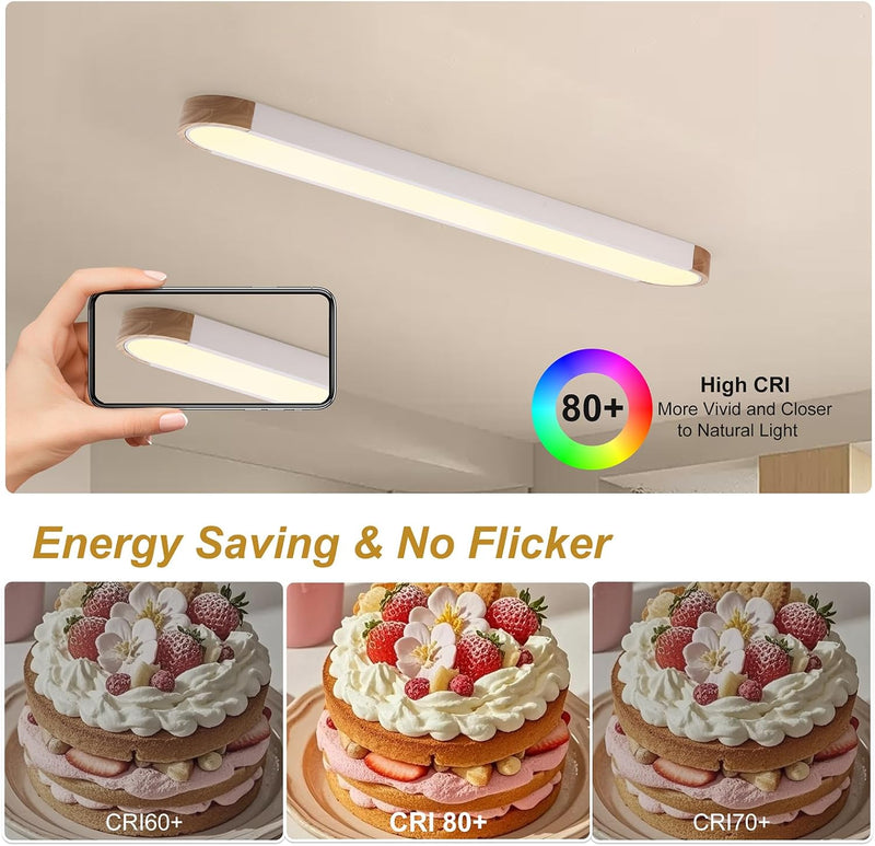LED Ceiling Light 100CM Ultra-Slim Dimmable Linear Lamp