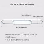 LED Ceiling Light 110CM Dimmable Oval Linear Flush