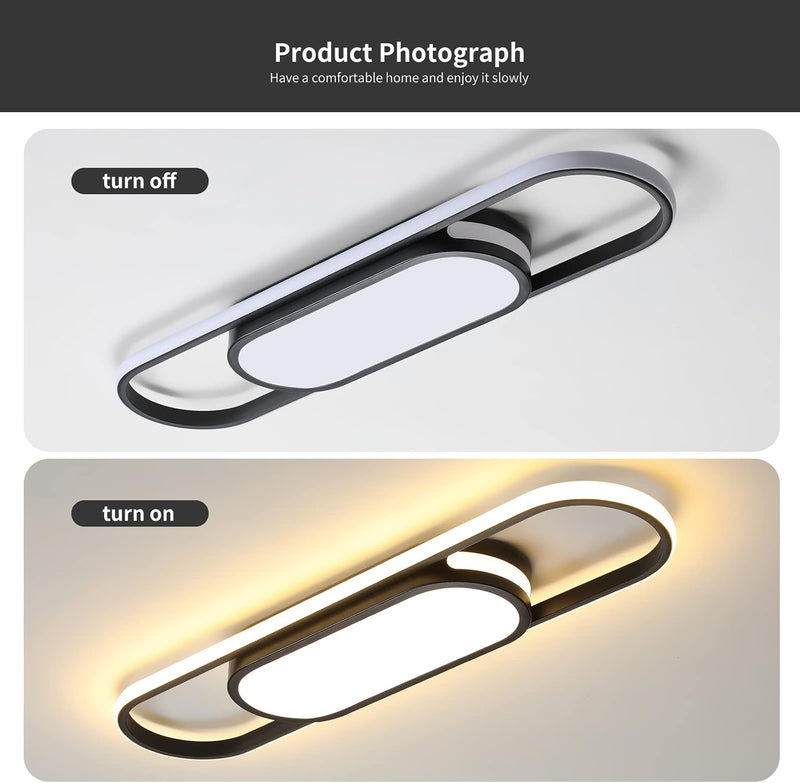 LED Ceiling Light 110CM Dimmable Oval Linear Flush