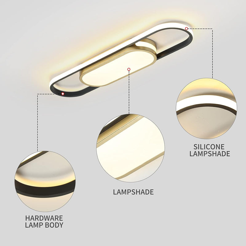 LED Ceiling Light 110CM Dimmable Oval Linear Flush