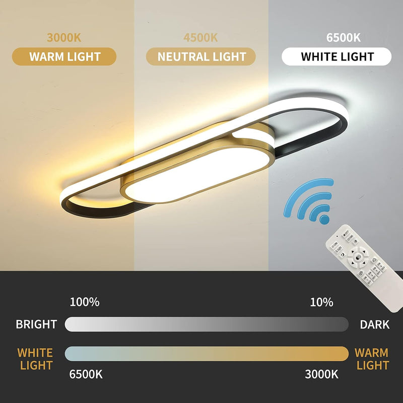LED Ceiling Light 110CM Dimmable Oval Linear Flush