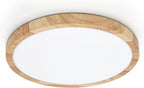 LED Ceiling Light 24W Wood Grain Flat Round