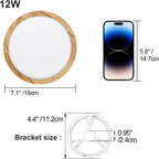 LED Ceiling Light 24W Wood Grain Flat Round