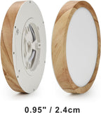 LED Ceiling Light 24W Wood Grain Flat Round