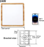 LED Ceiling Light 24W Wood Grain Flat Round