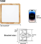 LED Ceiling Light 24W Wood Grain Flat Round