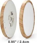 LED Ceiling Light 24W Wood Grain Flat Round