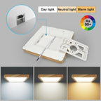 LED Ceiling Light 24W Wood Grain Flat Round