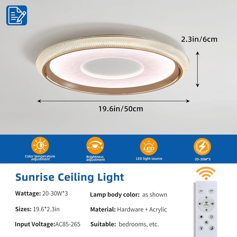 LED Ceiling Light 3000K 4500K 6500K Dimmable
