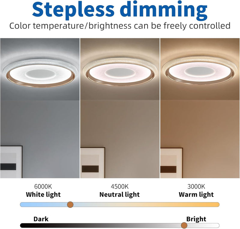 LED Ceiling Light 3000K 4500K 6500K Dimmable