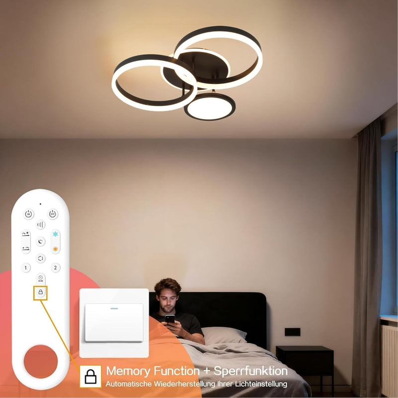 LED Ceiling Light 45W 3771lm Lights for Bedroom